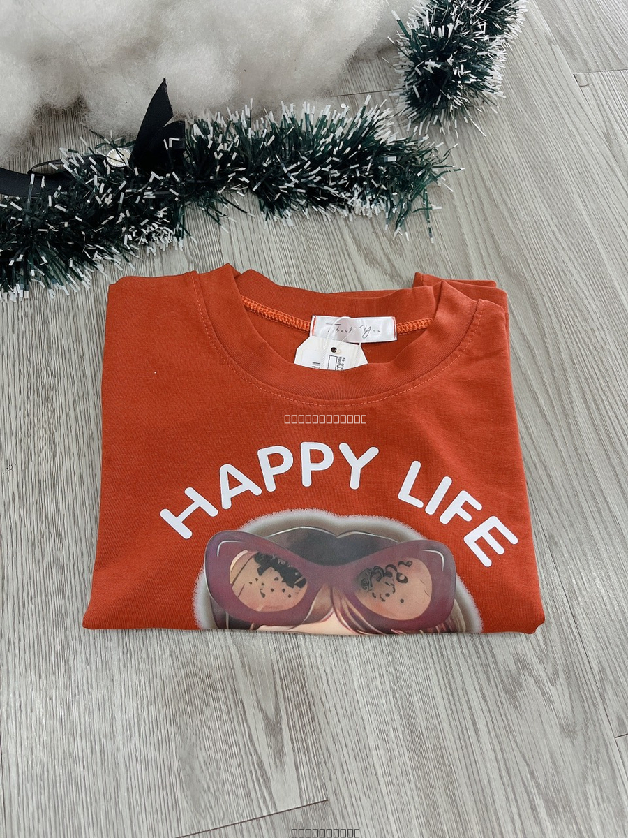 Hassy | Áo croptop thun rộng cô gái HappyLife HS | Hassy.vn - Thời trang nữ hot trend