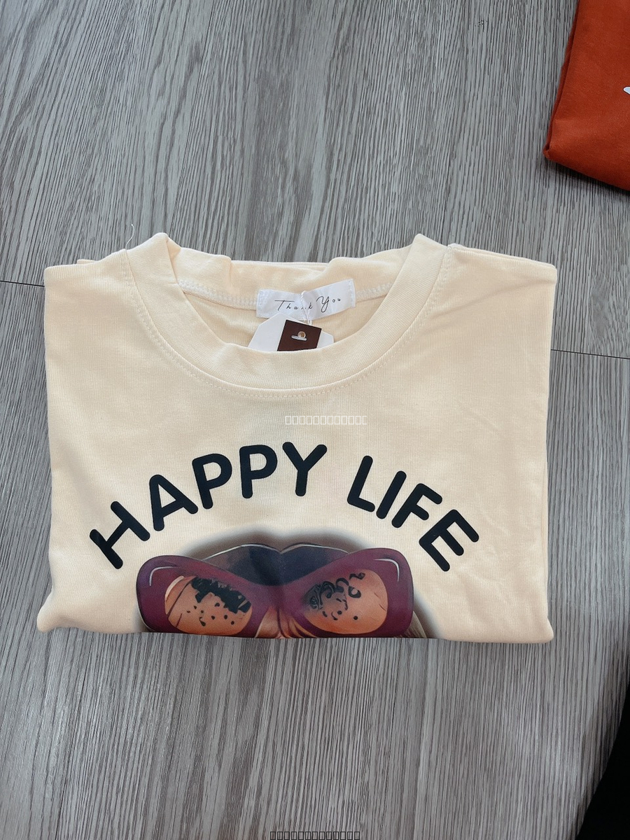 Hassy | Áo croptop thun rộng cô gái HappyLife HS | Hassy.vn - Thời trang nữ hot trend