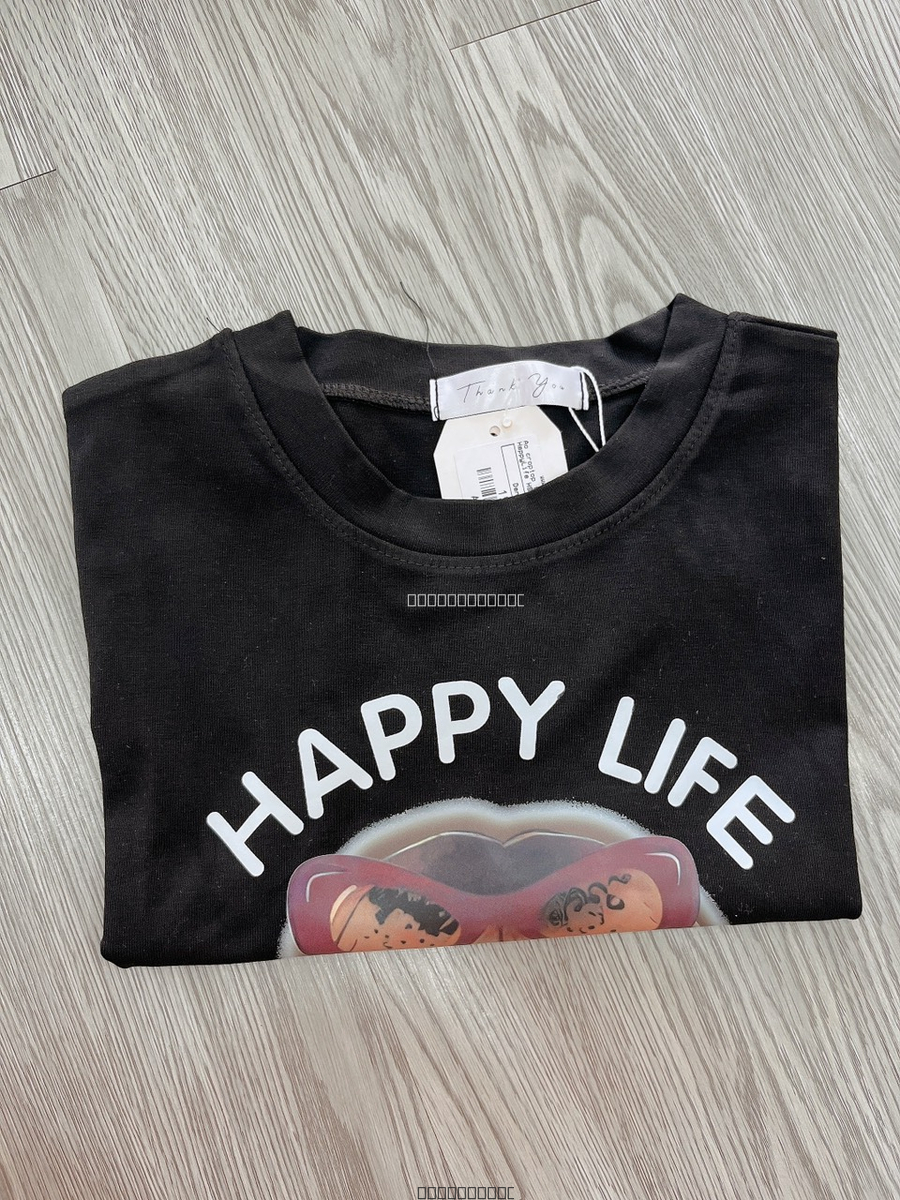 Hassy | Áo croptop thun rộng cô gái HappyLife HS | Hassy.vn - Thời trang nữ hot trend