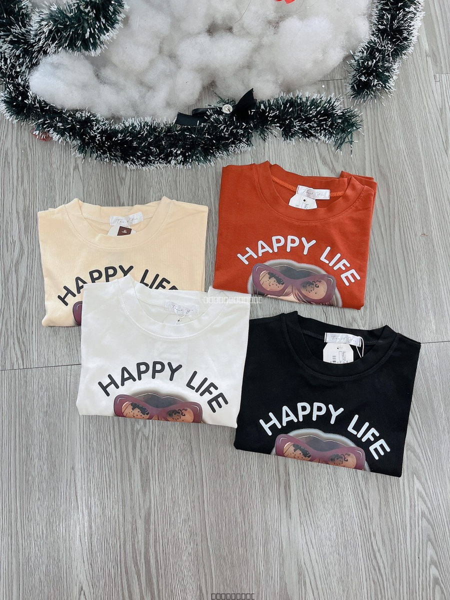 Hassy | Áo croptop thun rộng cô gái HappyLife HS | Hassy.vn - Thời trang nữ hot trend