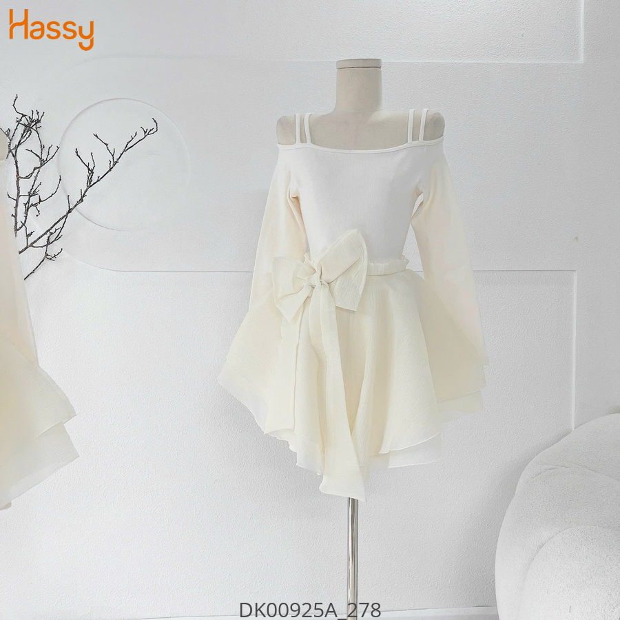 Hassy | Đầm bẹt vai nơ voan 874 (T) KT-2 | Hassy.vn - Thời trang nữ hot trend