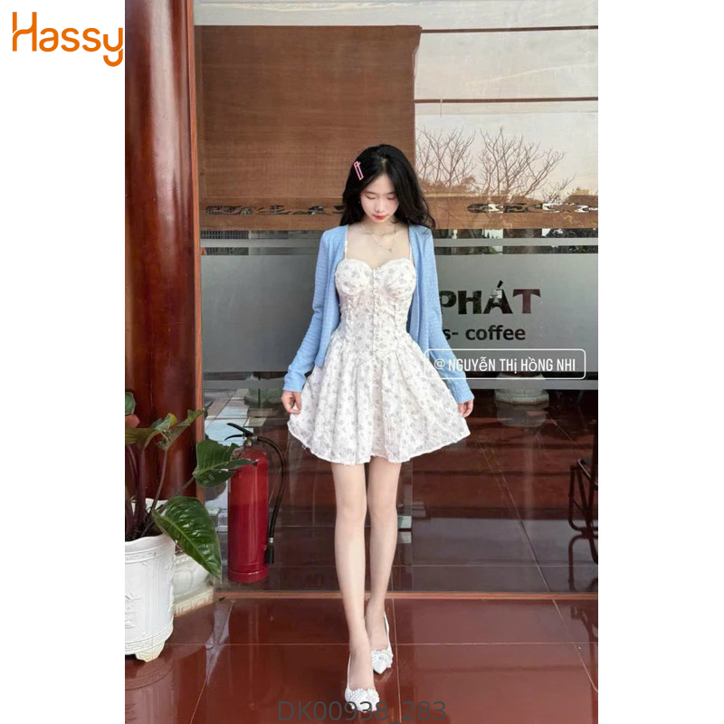 Hassy | Đầm doll hoa hai dây kèm áo khoác crop xanh (N) 235 KT-3 | Hassy.vn - Thời trang nữ hot trend