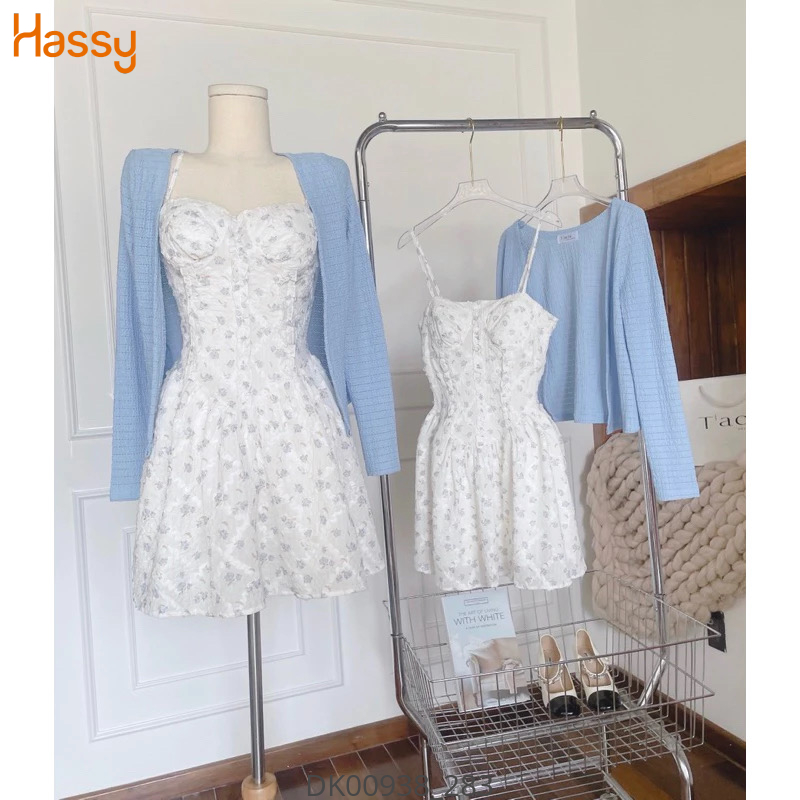 Hassy | Đầm doll hoa hai dây kèm áo khoác crop xanh (N) 235 KT-3 | Hassy.vn - Thời trang nữ hot trend