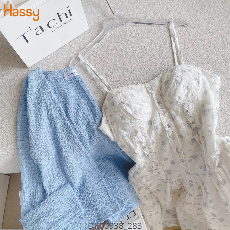 Hassy | Đầm doll hoa hai dây kèm áo khoác crop xanh (N) 235 KT-3 | Hassy.vn - Thời trang nữ hot trend