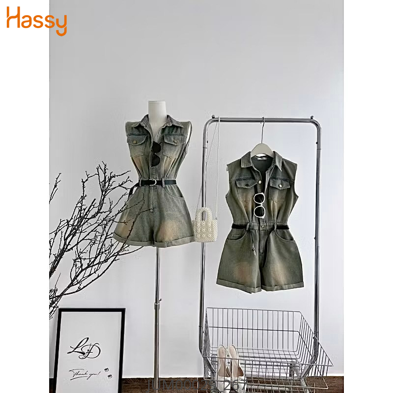 Hassy | (20) Jump jean wash dơ sn túi hộp kết nút kèm nịt đen 7117  | Hassy.vn - Thời trang nữ hot trend